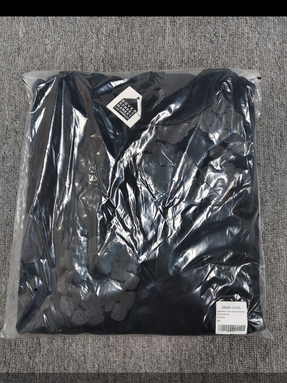Denim Tears Black Floral-Panel Knit Sweatshirt